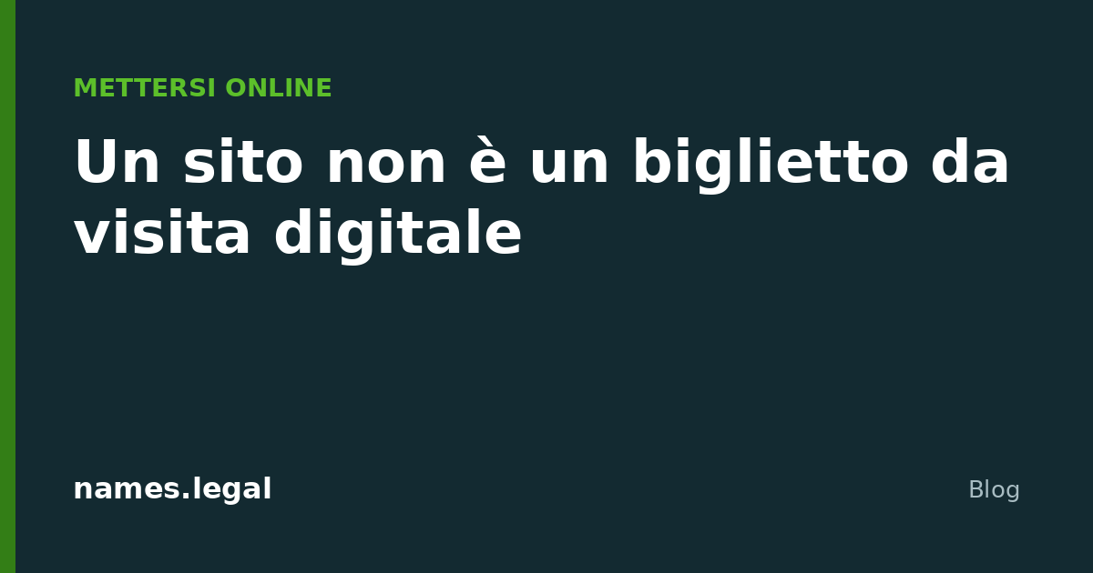 Eine Website ist keine digitale Visitenkarte